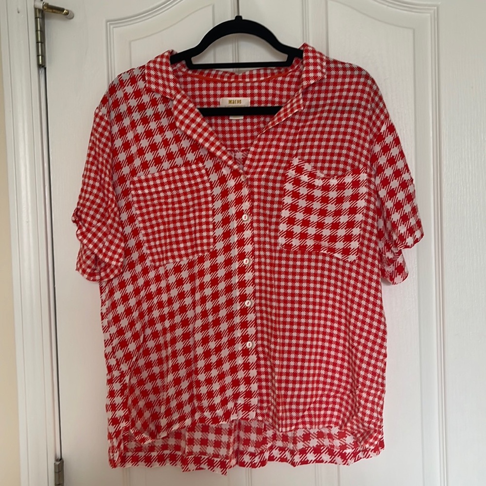 Anthropologie Maeve Short Sleeve Button Up